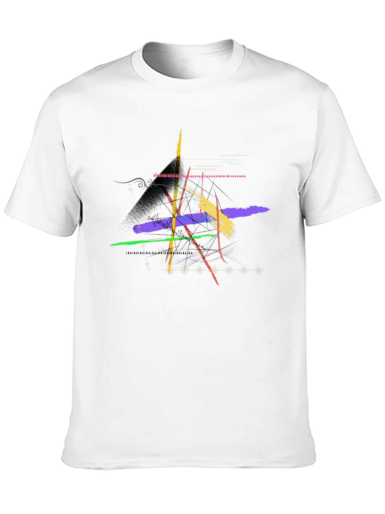 Abstract Brushstroke Graphic Black T-Shirt