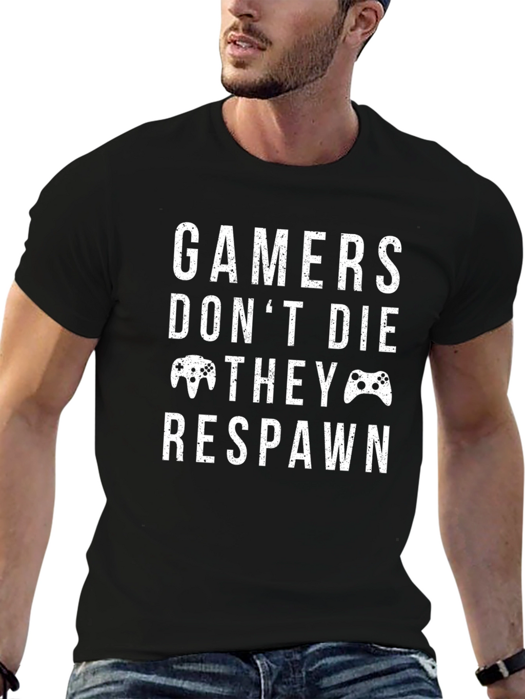 Gamers Dont Die They Respawn Graphic Tee
