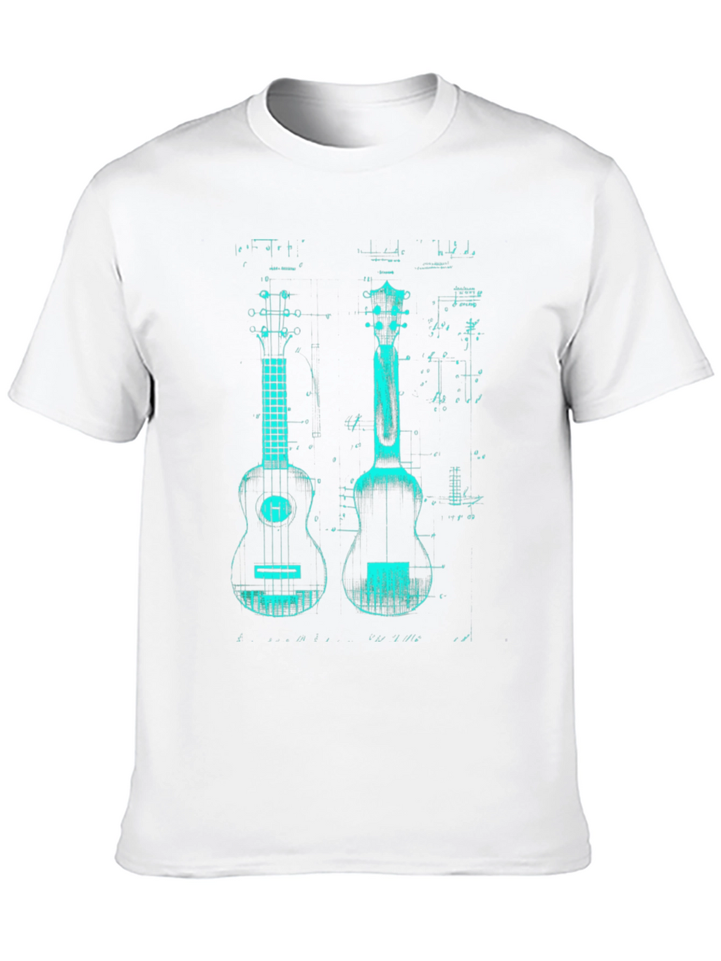 Ukulele Blueprint Graphic T-Shirt
