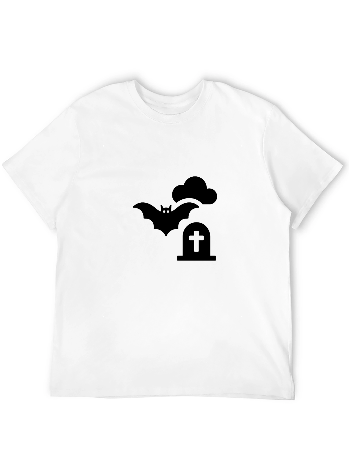 Spooky Bat Tombstone T-Shirt - Halloween Graphic Tee