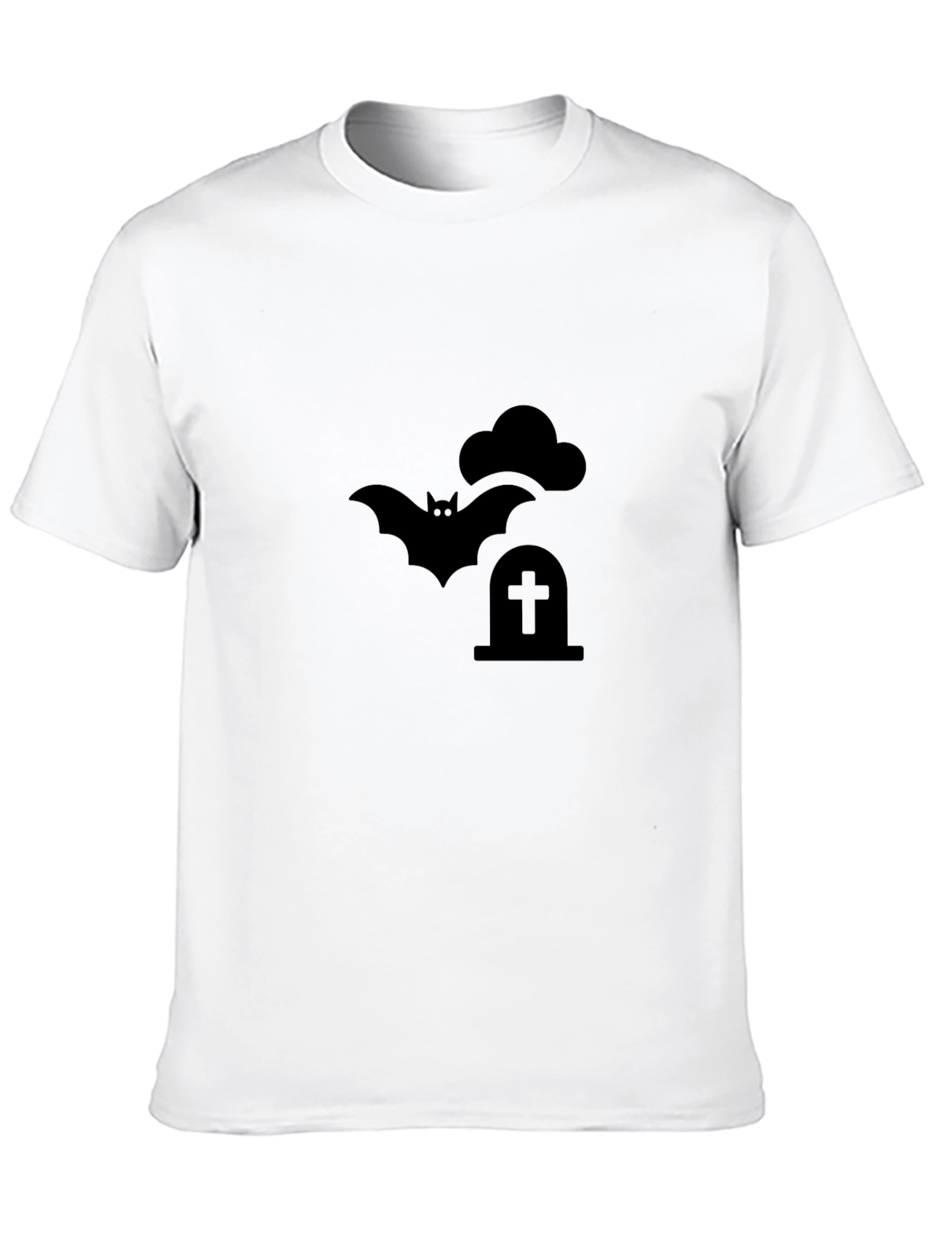 Spooky Bat Tombstone T-Shirt - Halloween Graphic Tee