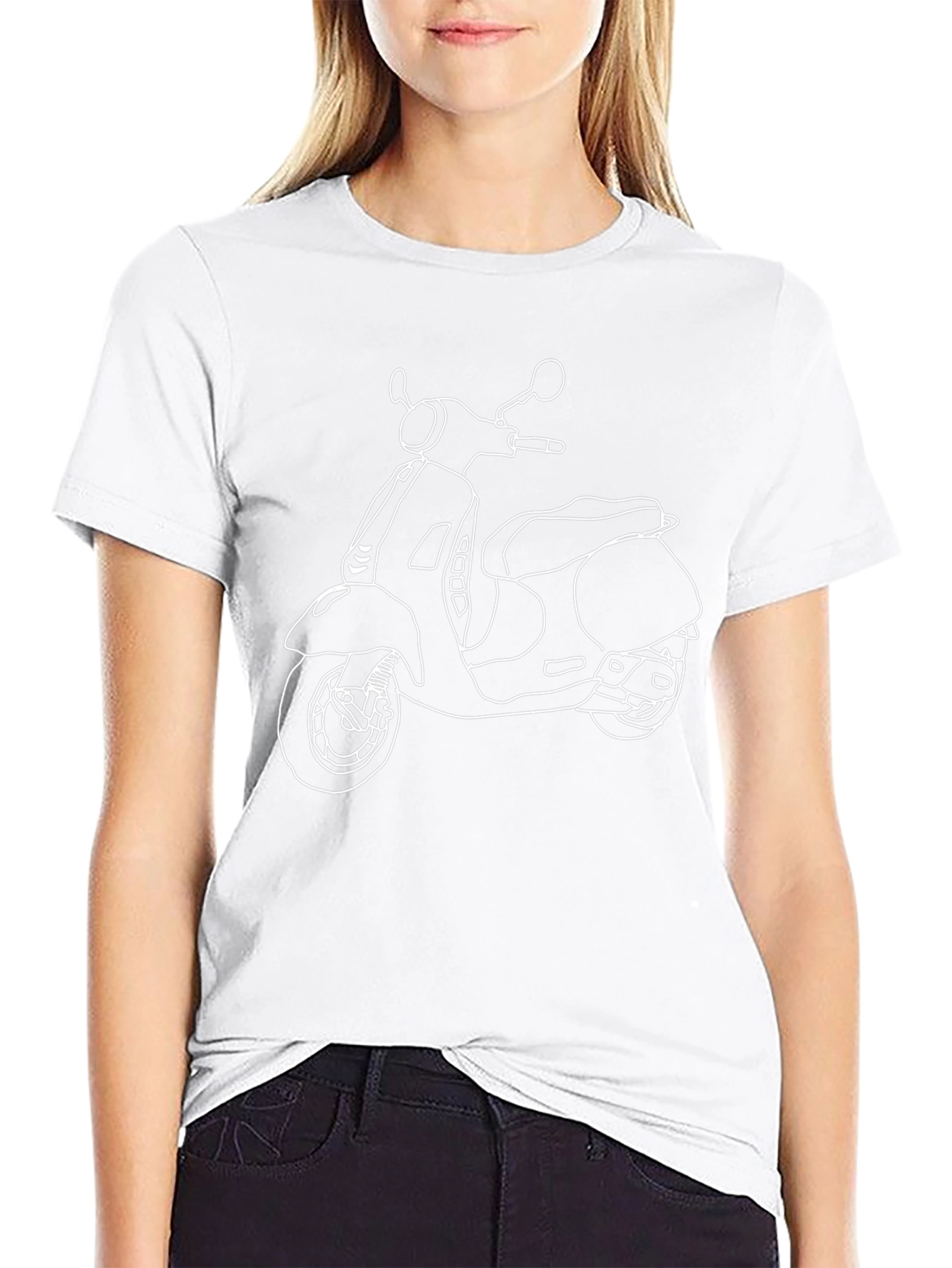 Stylish Black T-Shirt with Vespa Graphic Print