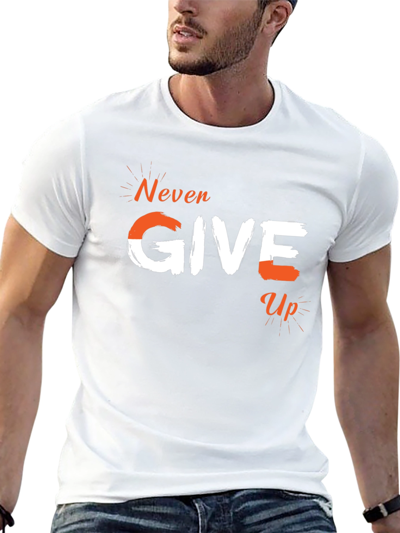 Never Give Up Graphic Tee - Motivational T-Shirt