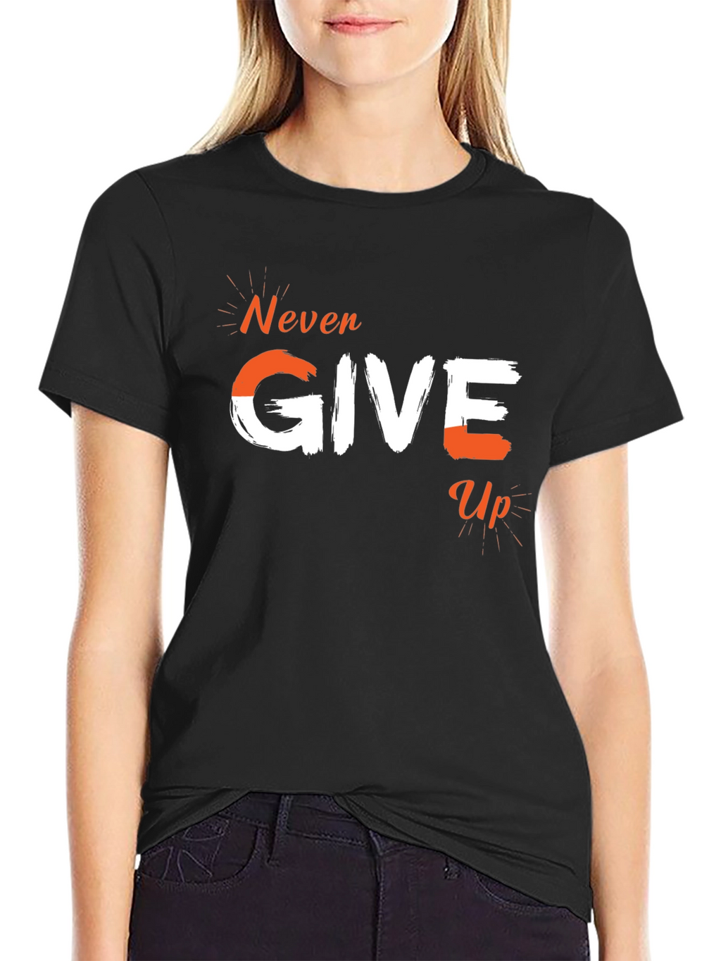 Never Give Up Graphic Tee - Motivational T-Shirt