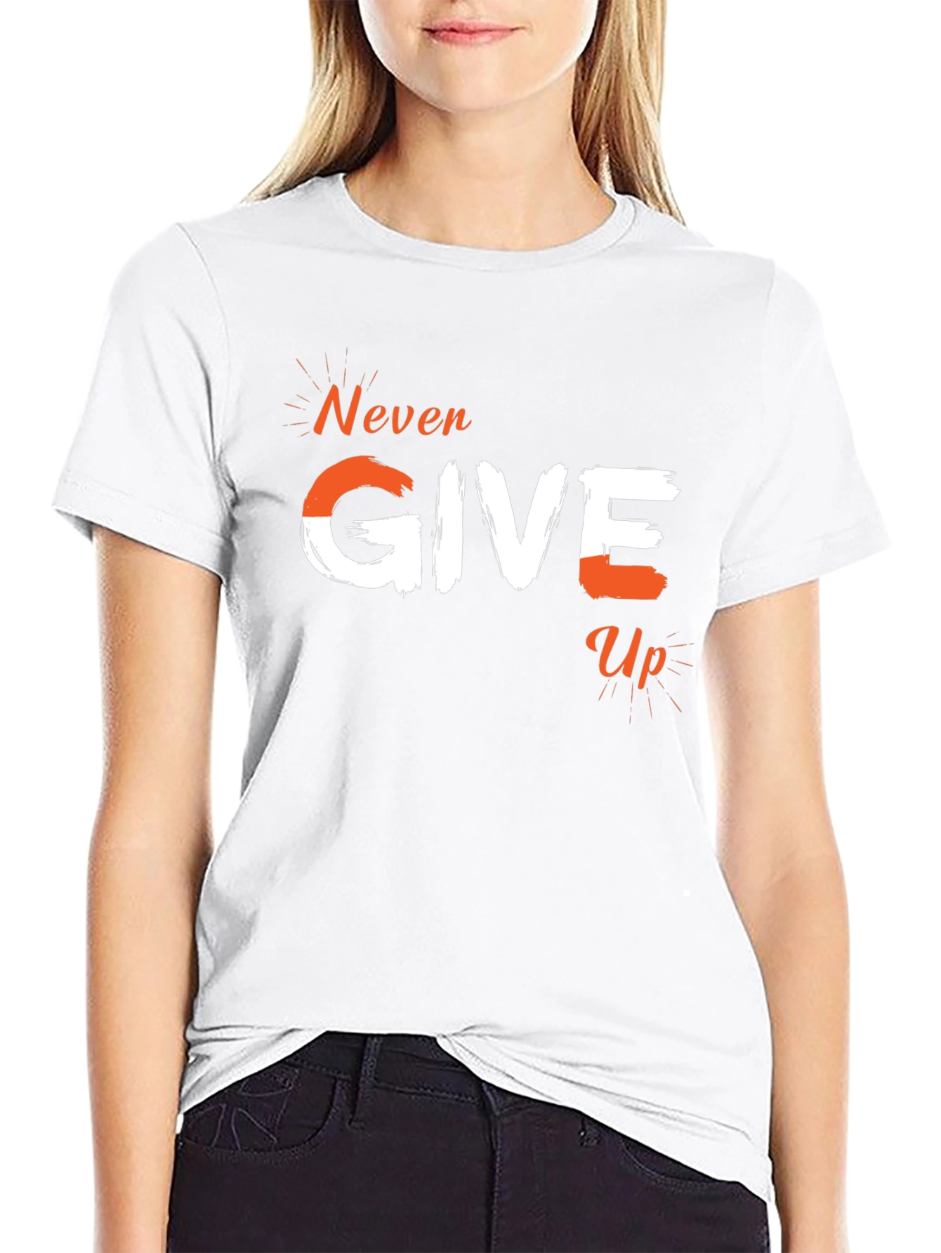 Never Give Up Graphic Tee - Motivational T-Shirt