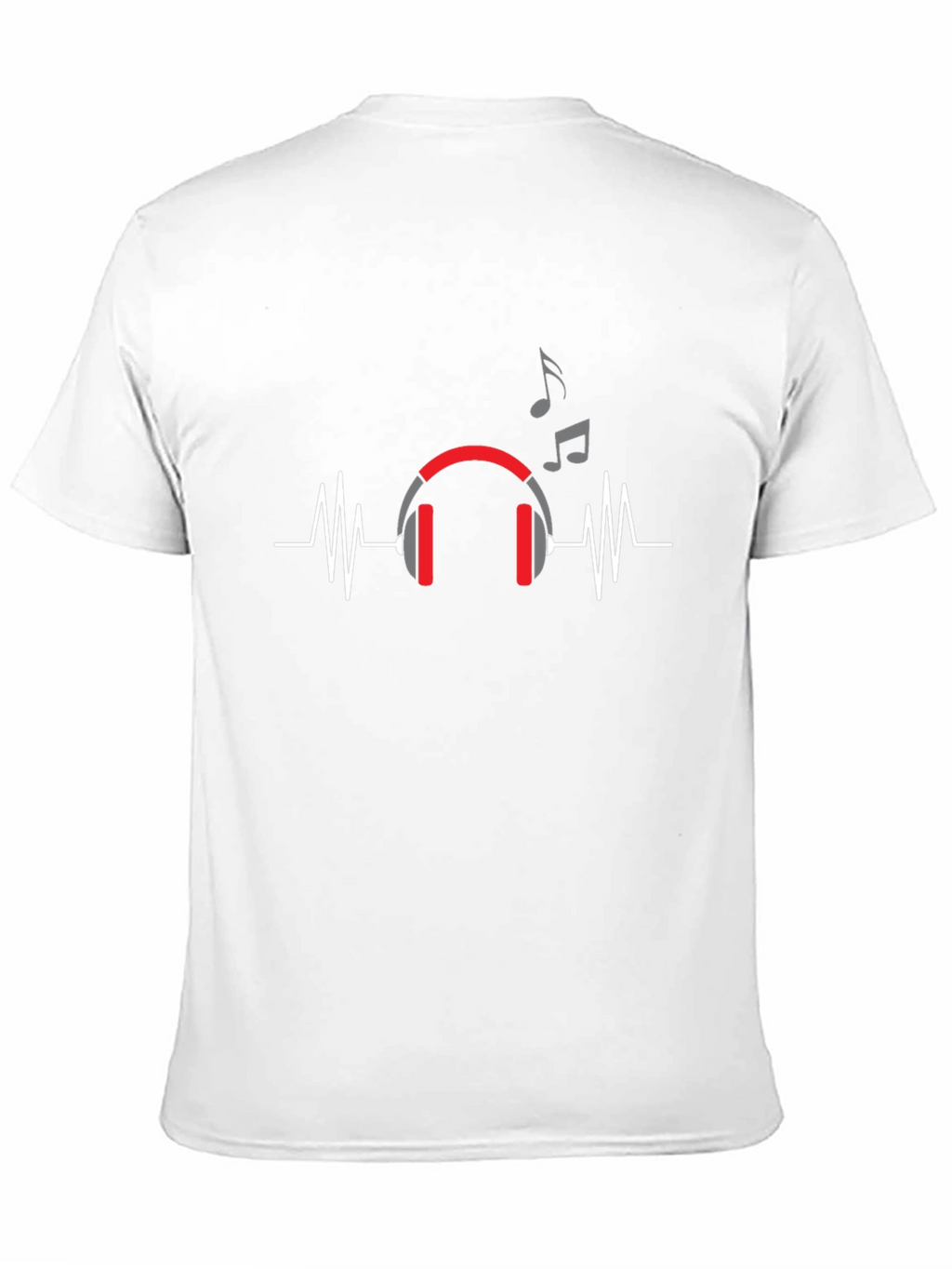 Music Lover T-Shirt - Headphones and Heartbeat Design