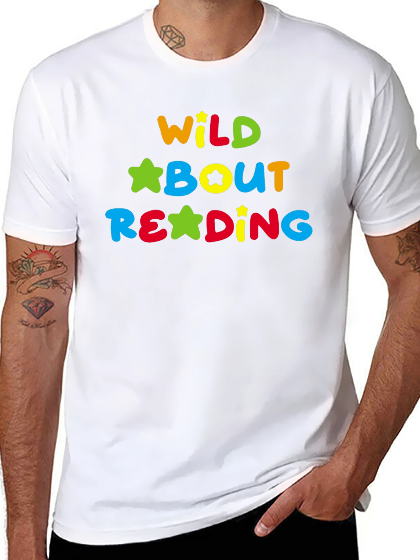 Wild About Reading T-Shirt - Colorful Star Design