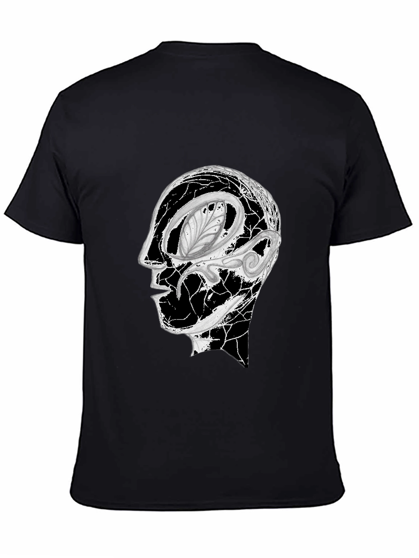 Abstract Head Graphic Black Tee