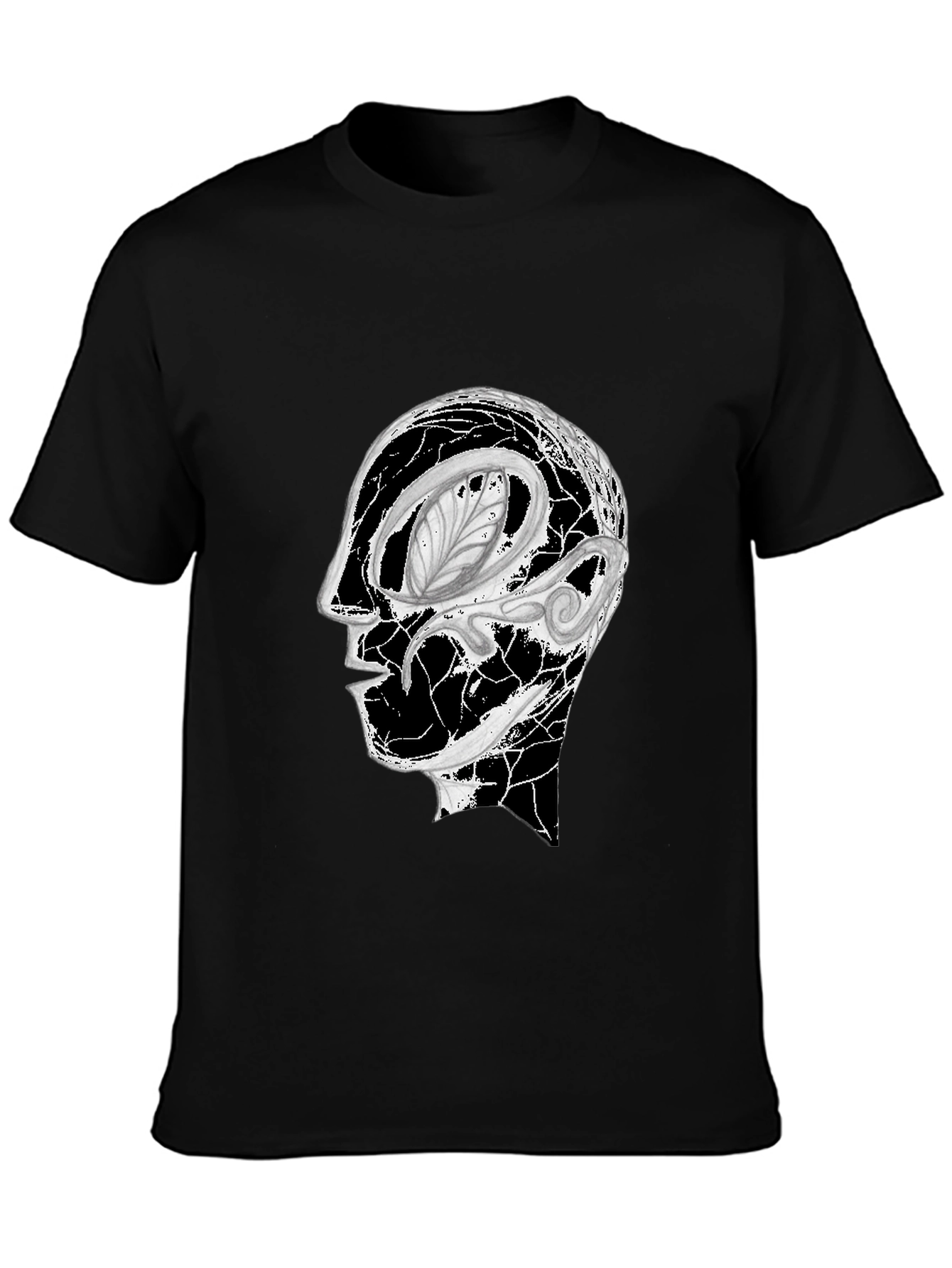 Abstract Head Graphic Black Tee