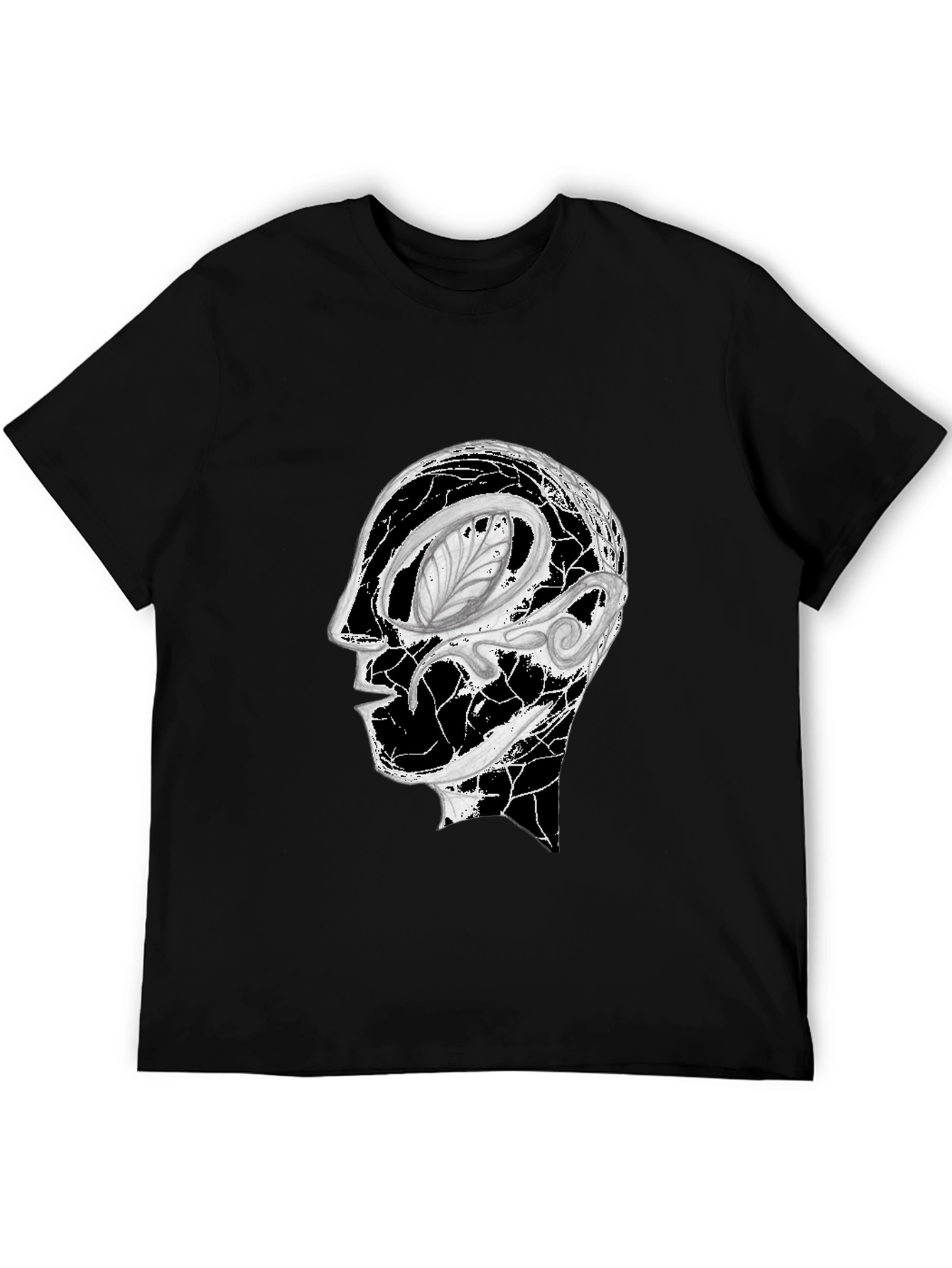 Abstract Head Graphic Black Tee