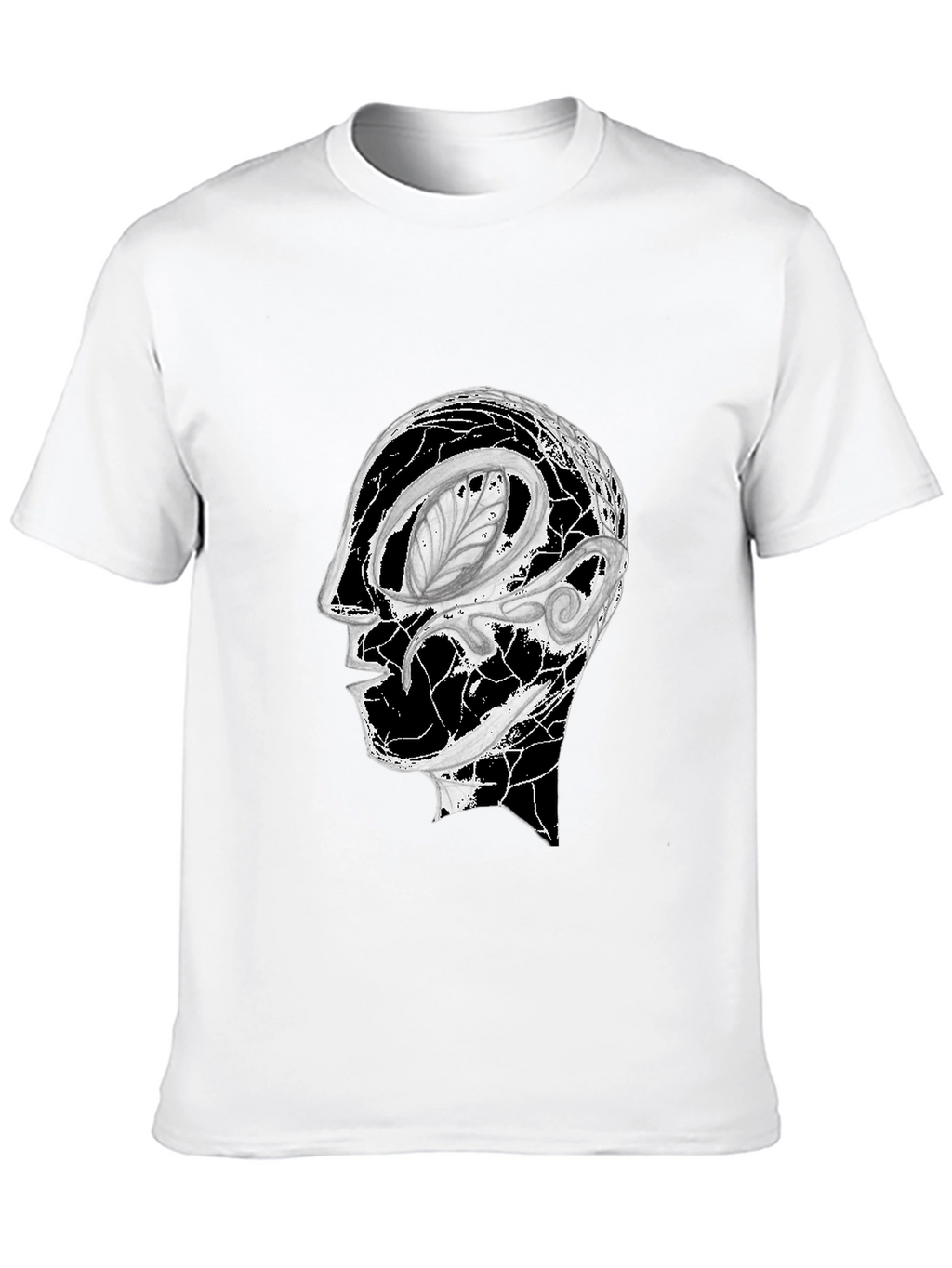 Abstract Head Graphic Black Tee