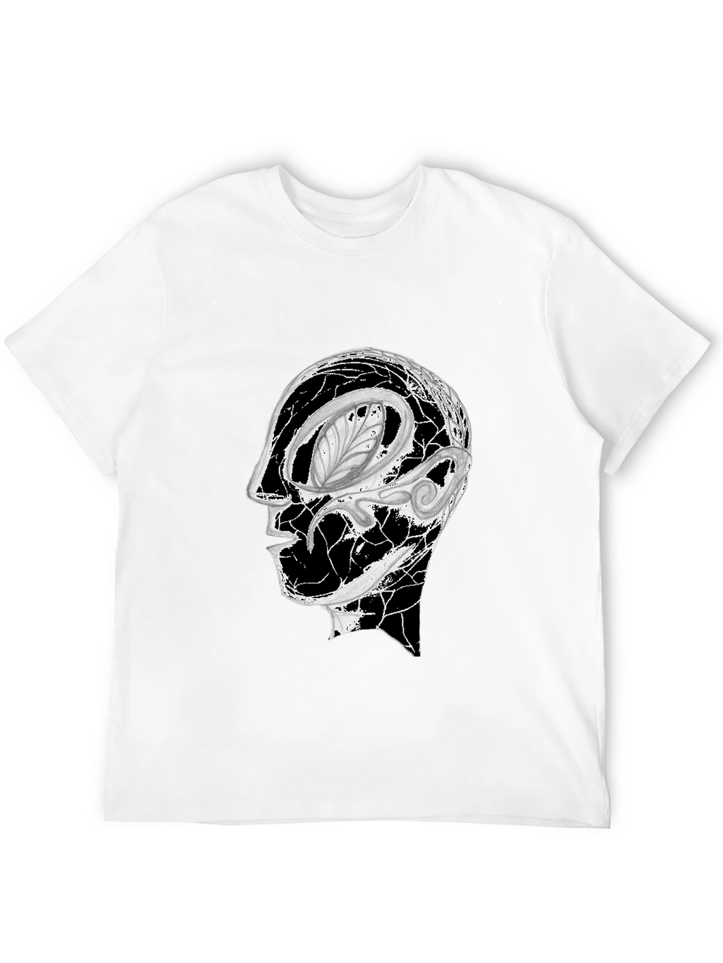 Abstract Head Graphic Black Tee