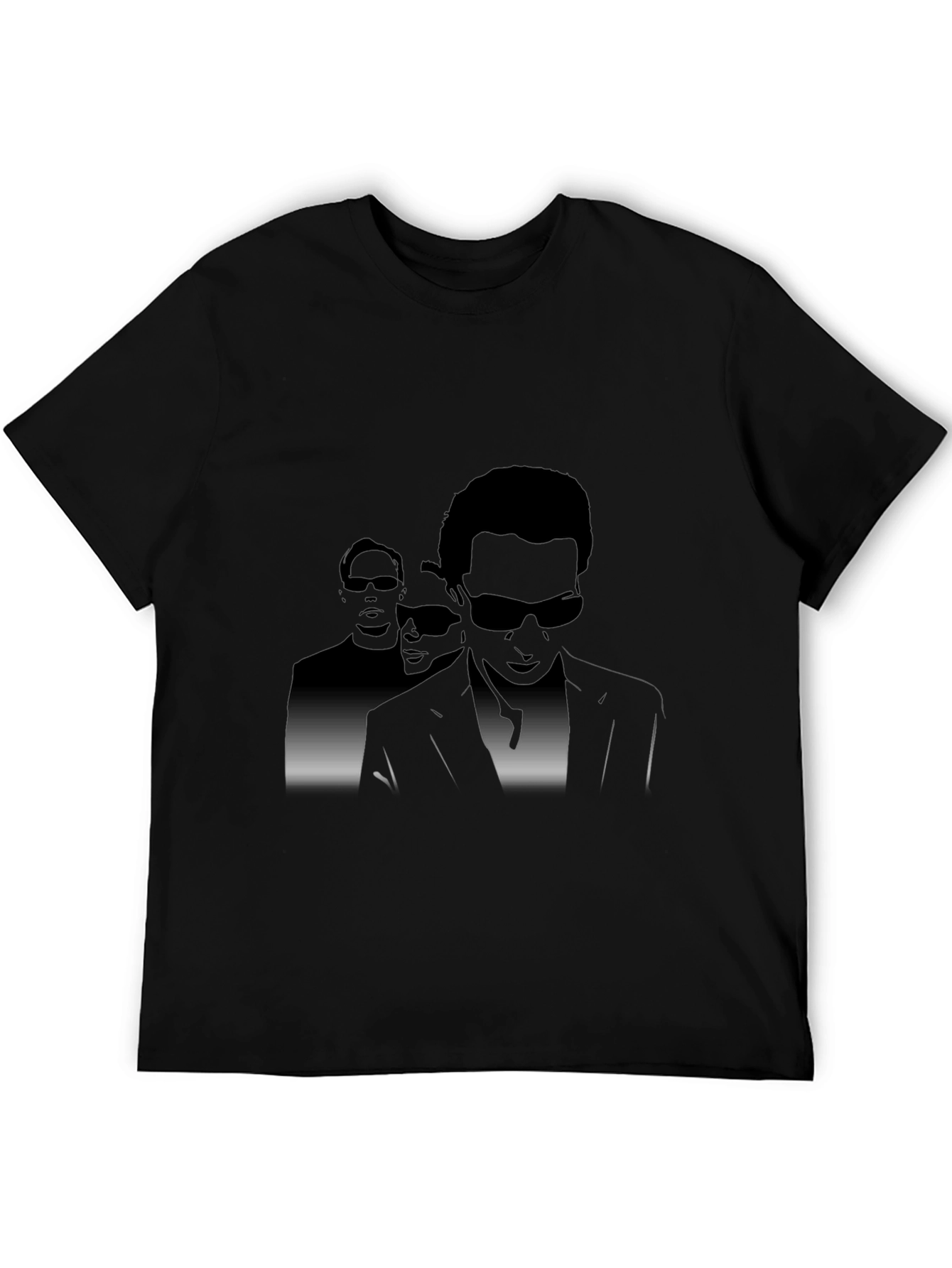 Mens Black Graphic Tee - Sunglasses Silhouette