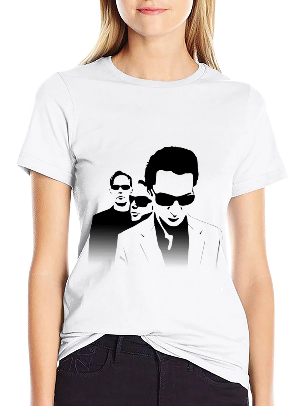 Mens Black Graphic Tee - Sunglasses Silhouette