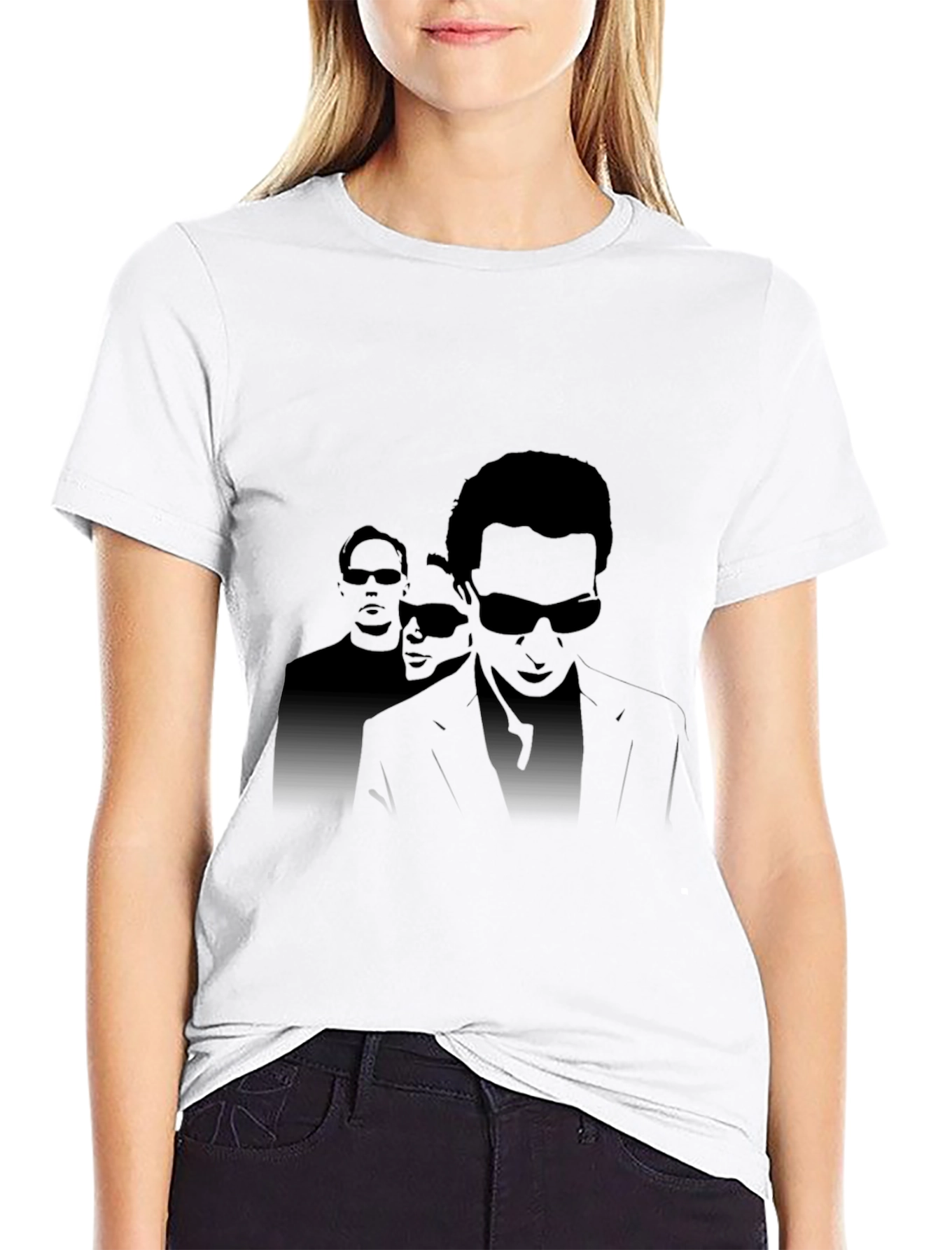Mens Black Graphic Tee - Sunglasses Silhouette