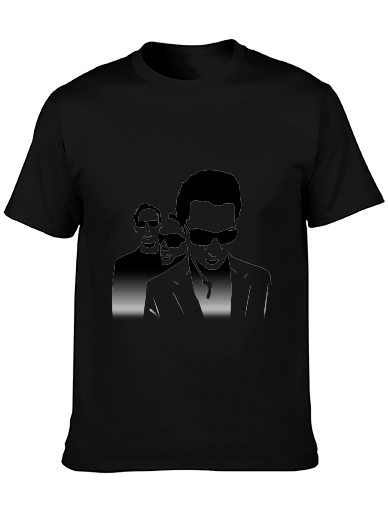 Mens Black Graphic Tee - Sunglasses Silhouette