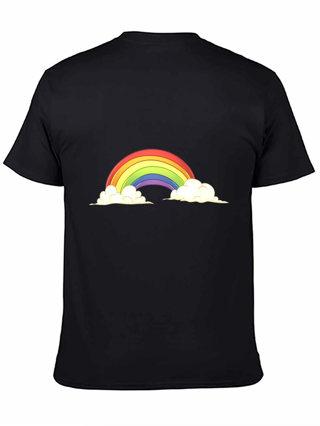 Rainbow Cloud Graphic Tee - Black Cotton Blend