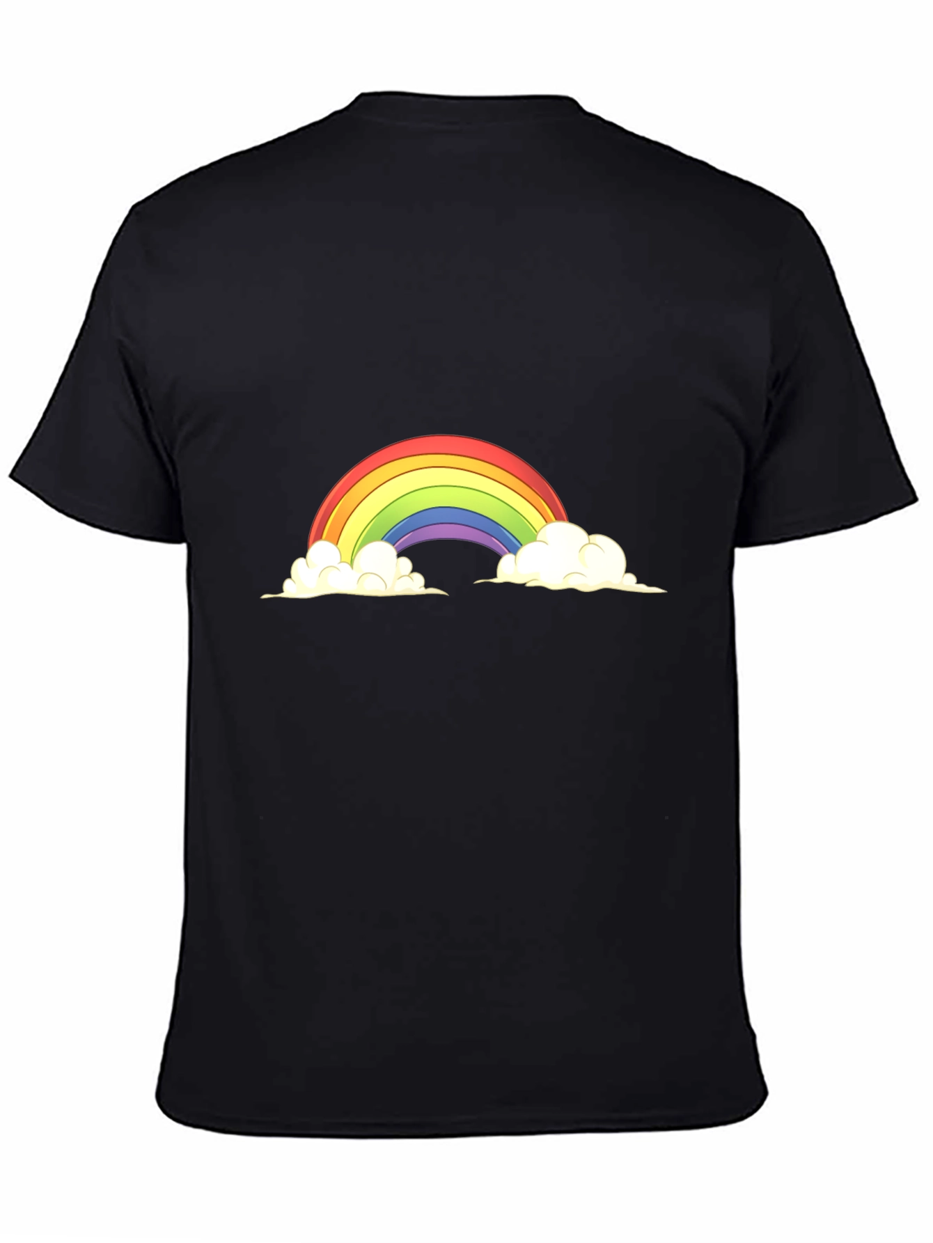 Rainbow Cloud Graphic Tee - Black Cotton Blend