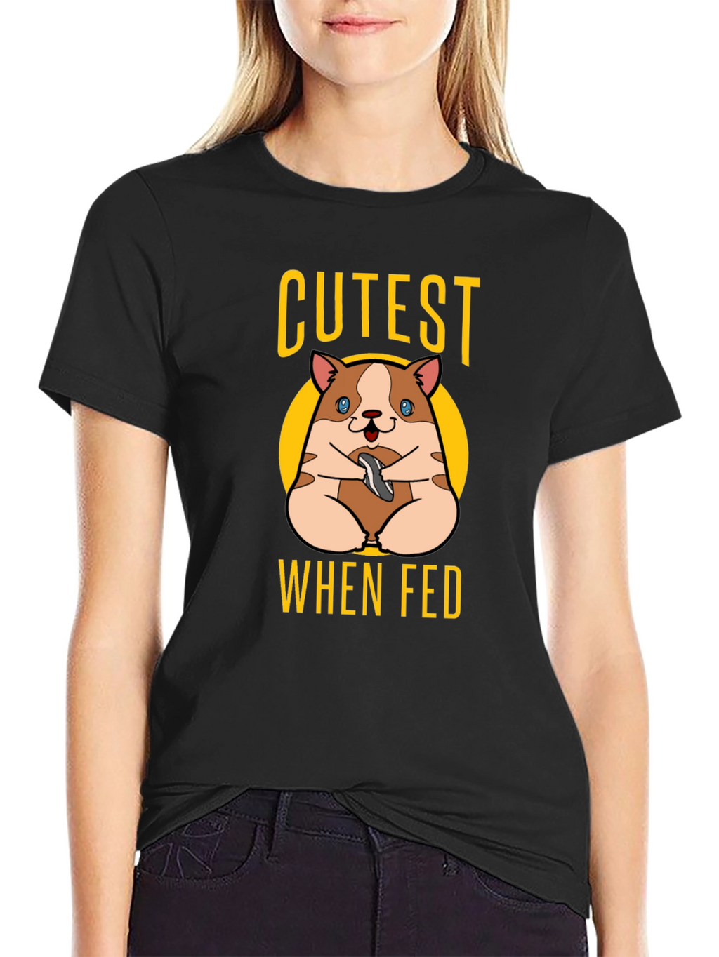 Cutest When Fed Hamster Graphic T-Shirt