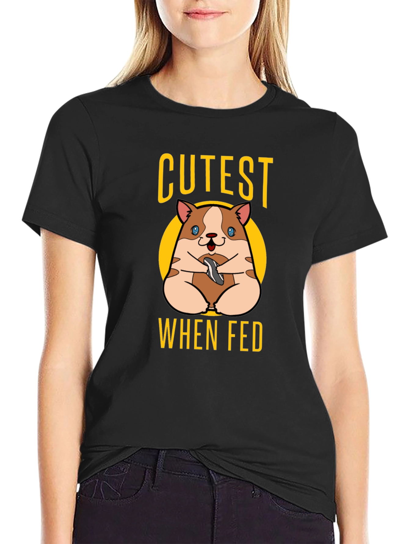 Cutest When Fed Hamster Graphic T-Shirt