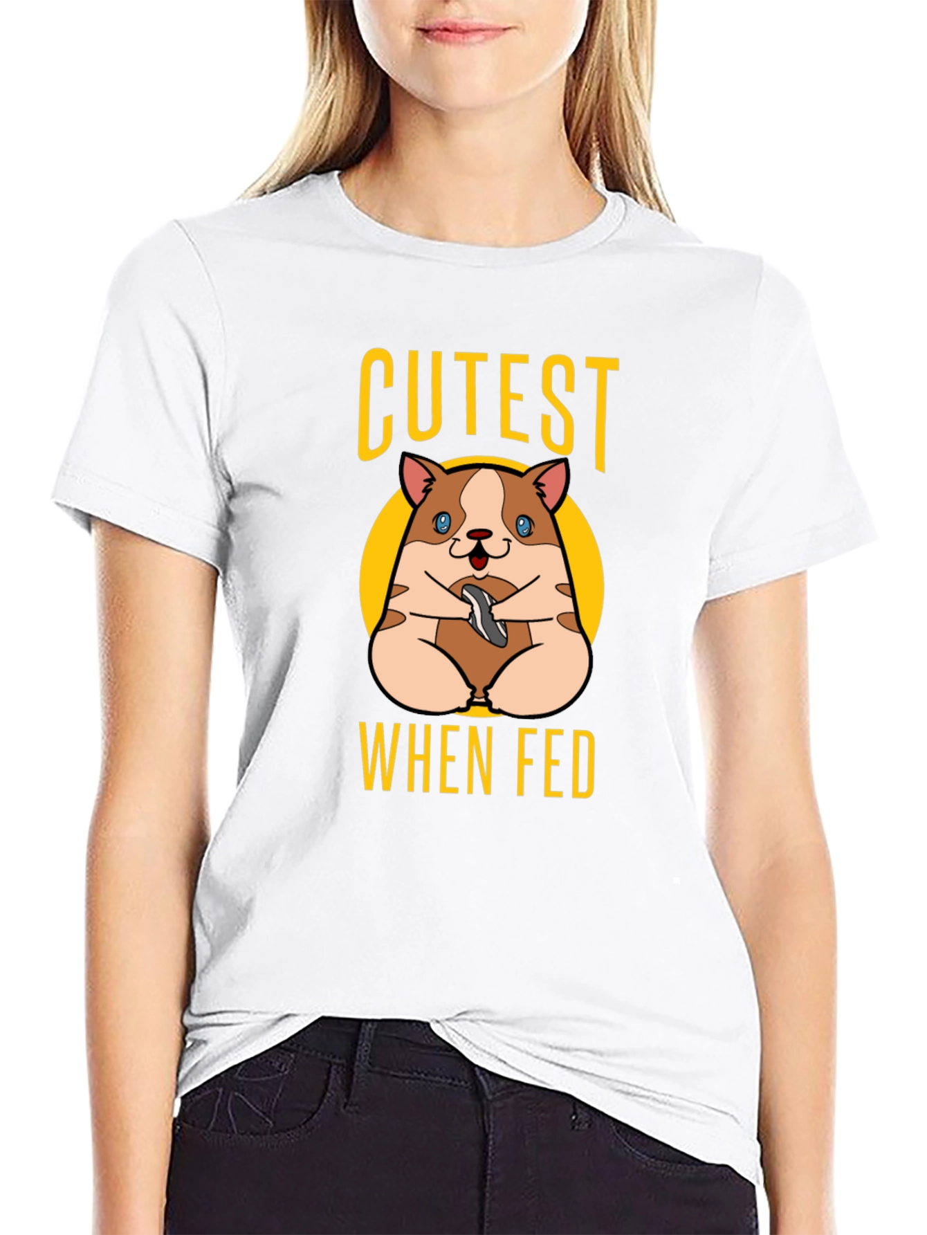 Cutest When Fed Hamster Graphic T-Shirt