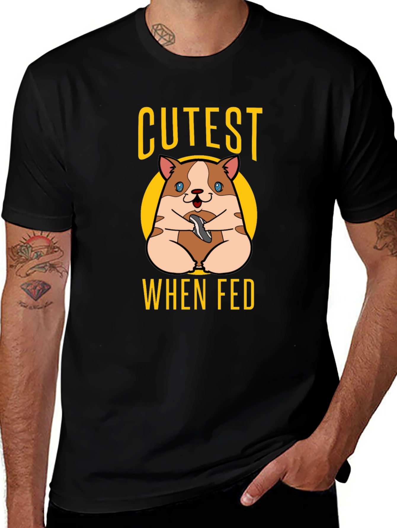 Cutest When Fed Hamster Graphic T-Shirt