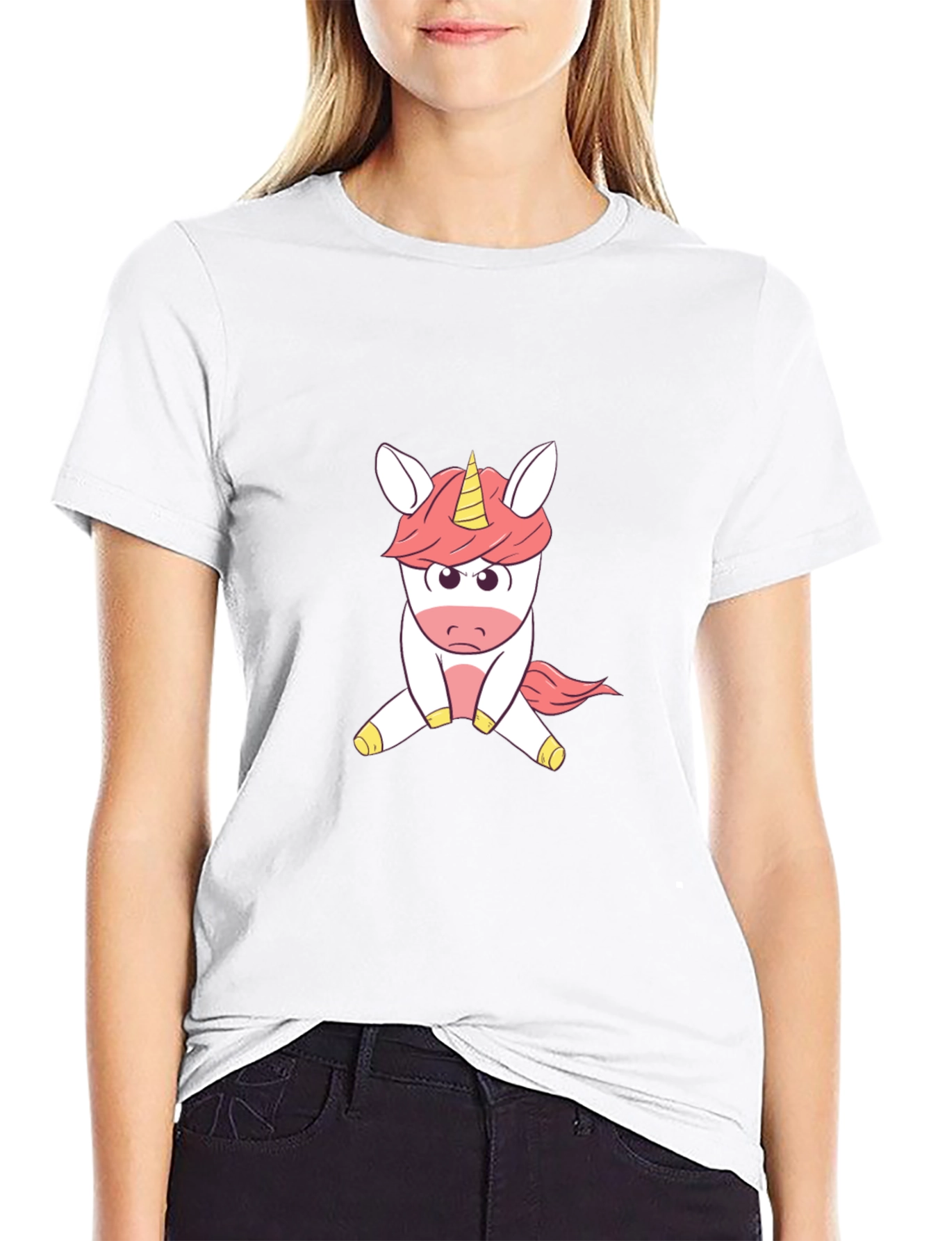 Unicorn Graphic Tee - Soft Black Cotton