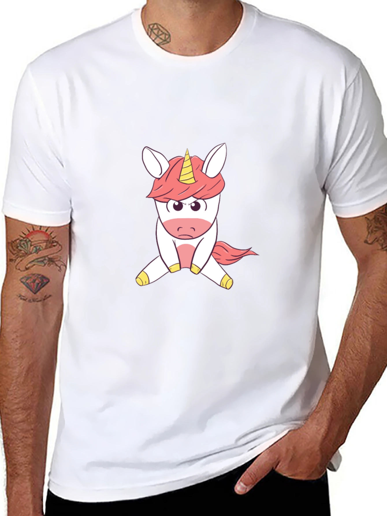 Unicorn Graphic Tee - Soft Black Cotton