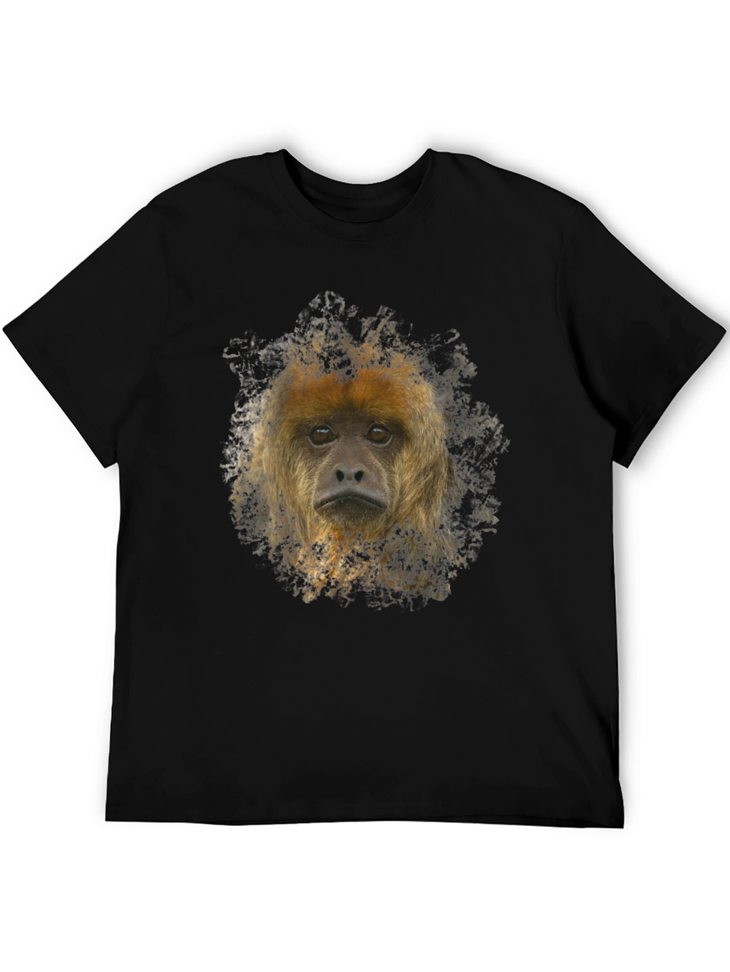 Monkey Face Graphic Black T-Shirt