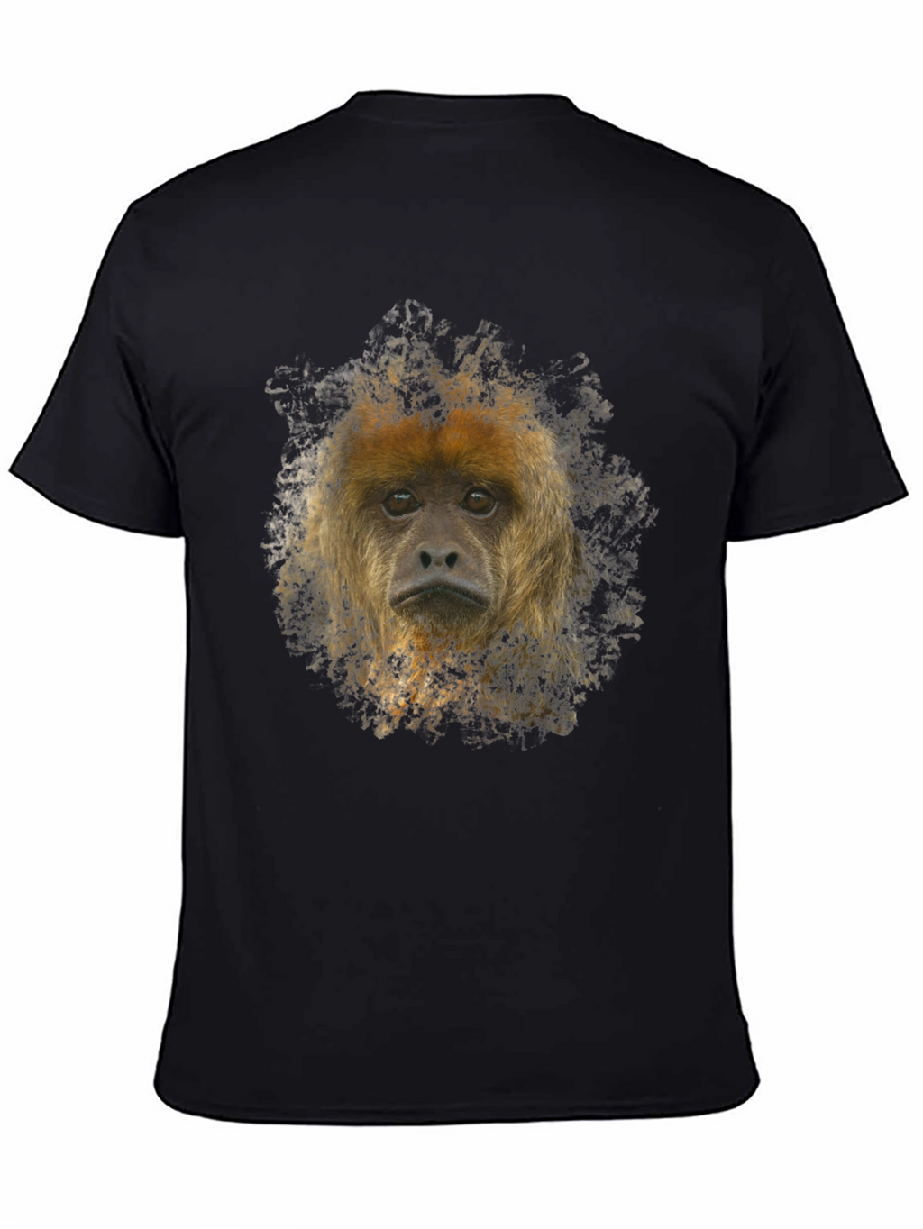 Monkey Face Graphic Black T-Shirt