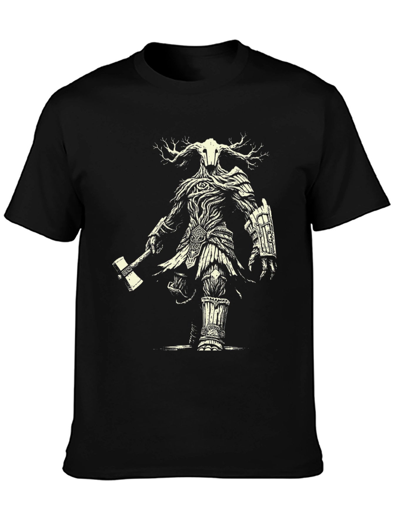 Mystic Forest Warrior Graphic Tee - Black