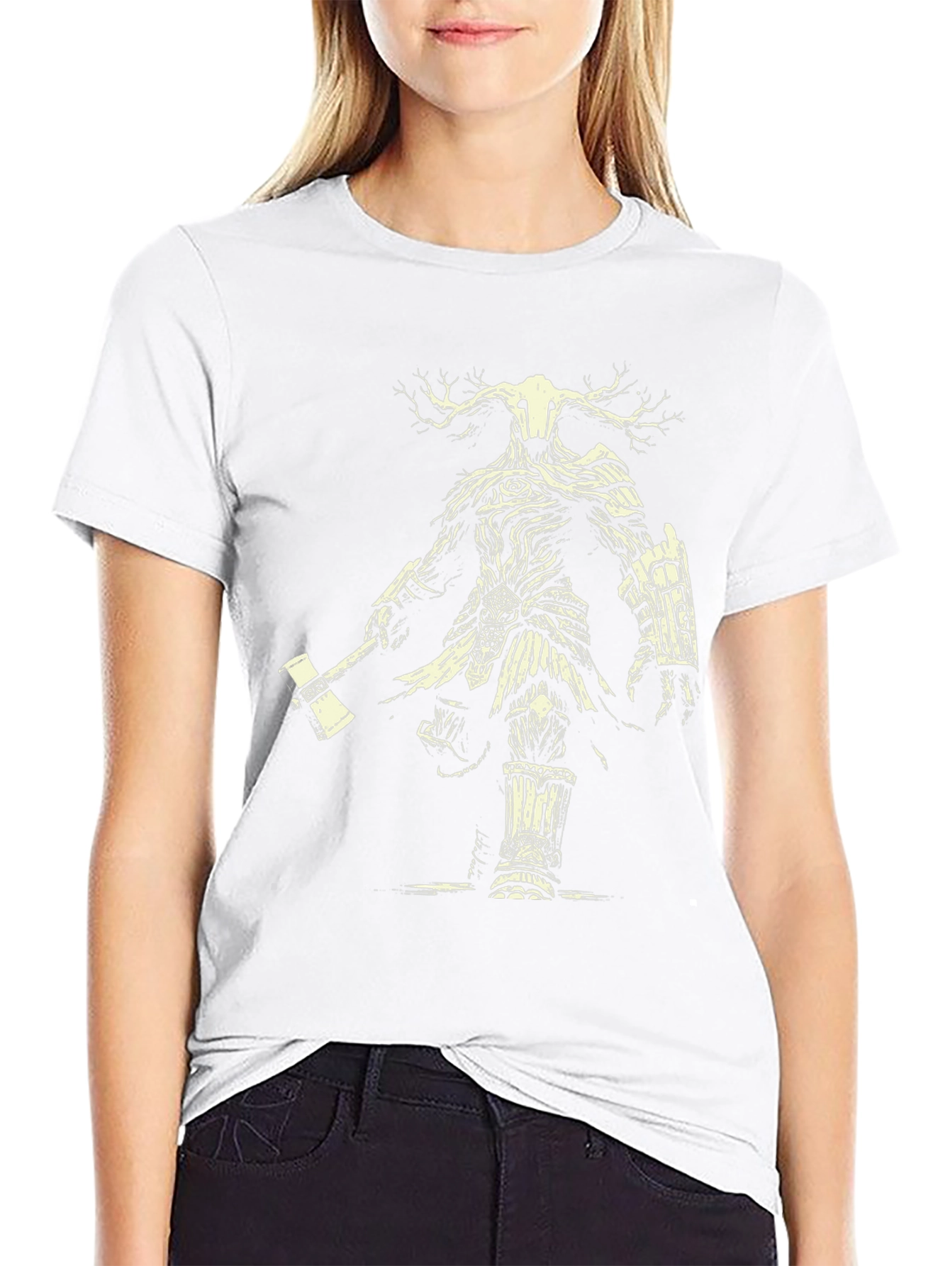Mystic Forest Warrior Graphic Tee - Black