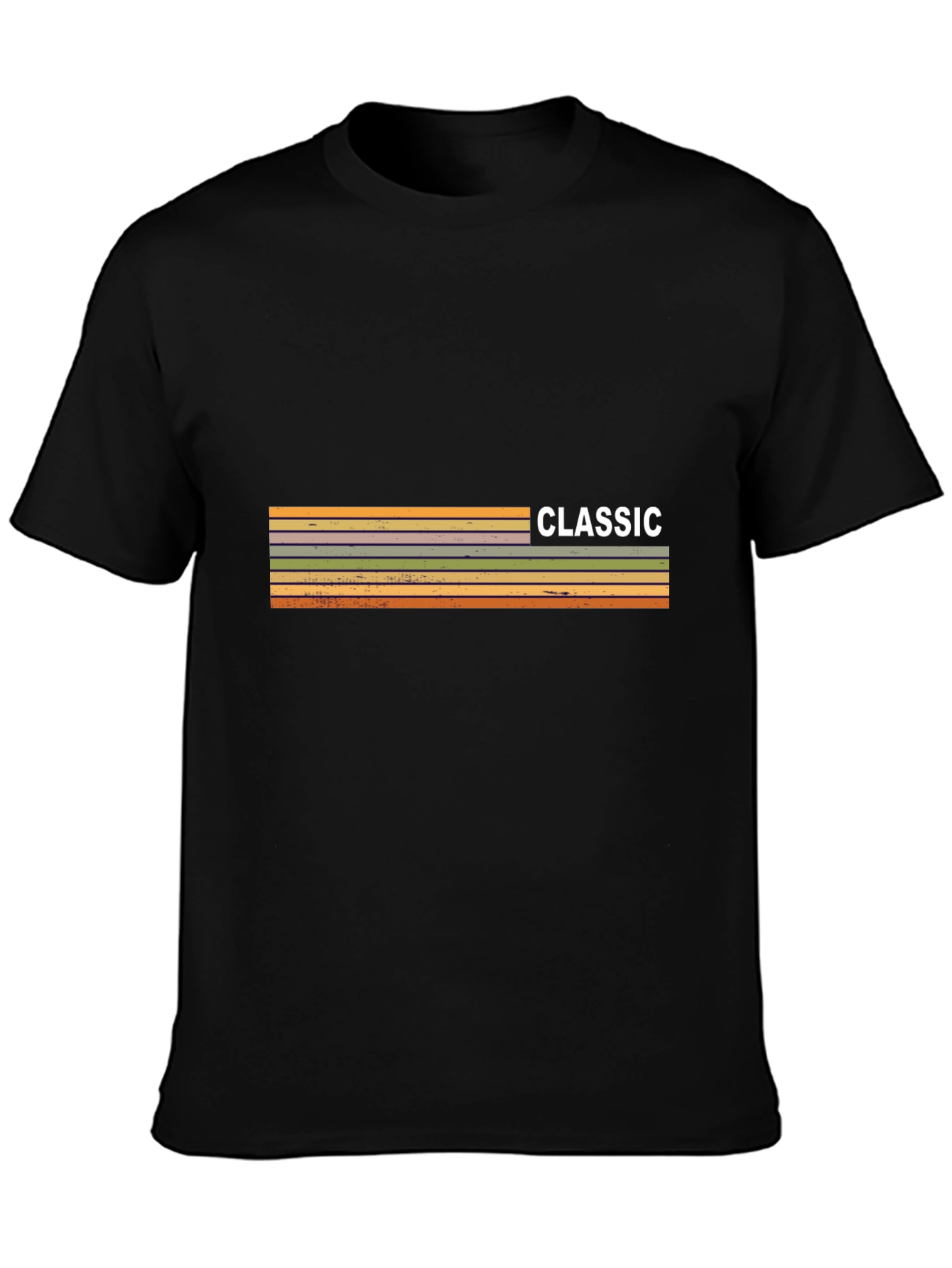 Retro Classic Striped Graphic Tee - Mens Short Sleeve