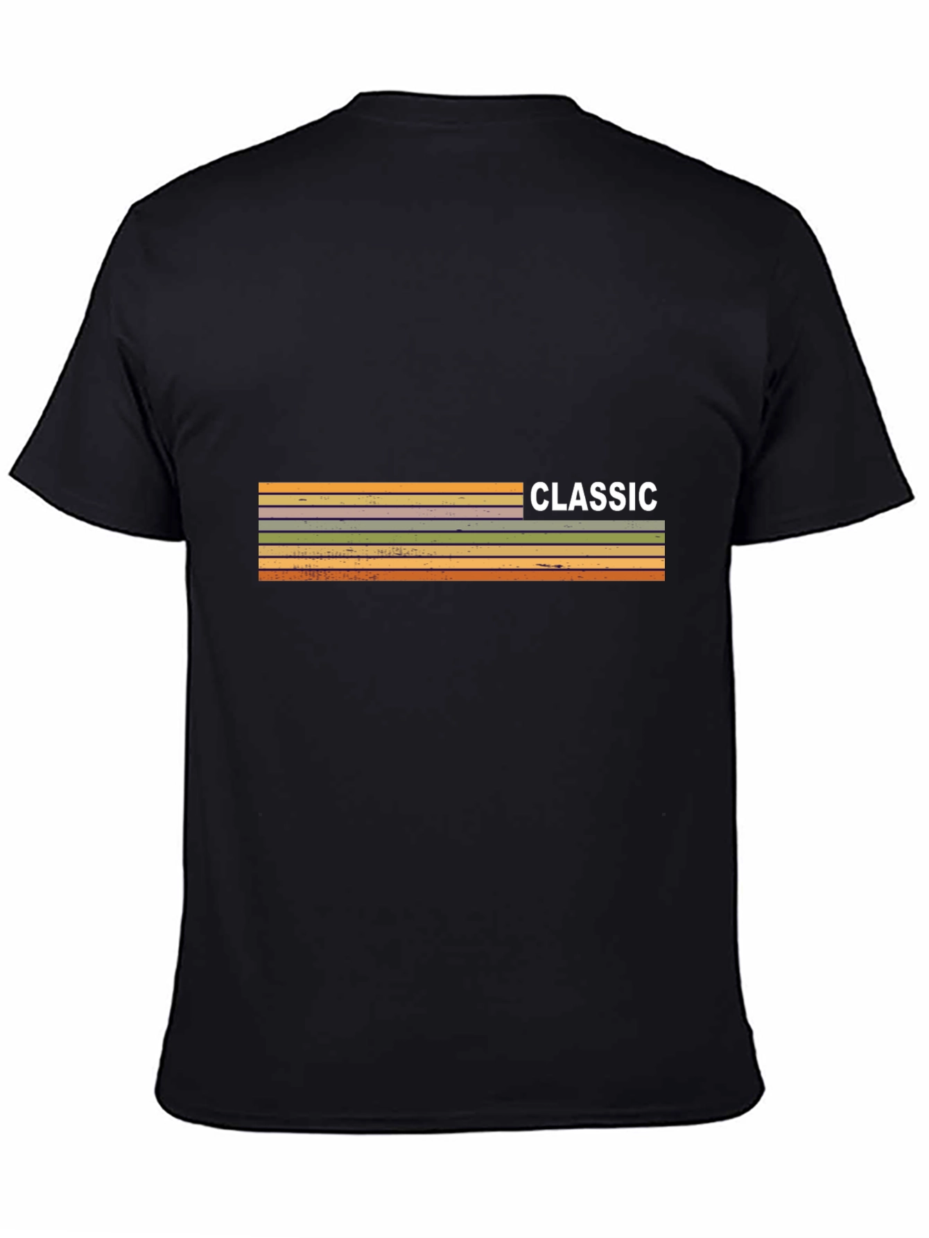 Retro Classic Striped Graphic Tee - Mens Short Sleeve