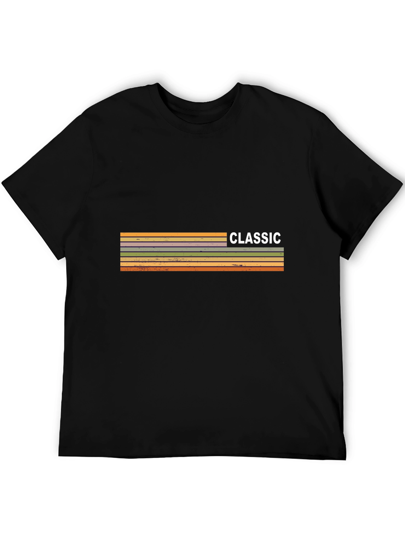Retro Classic Striped Graphic Tee - Mens Short Sleeve
