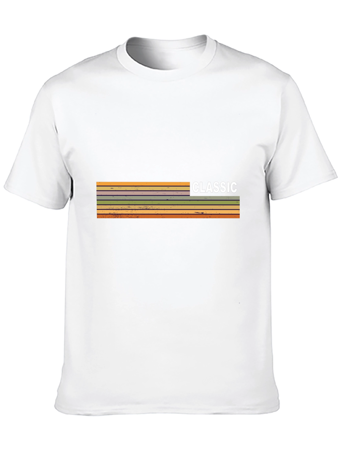 Retro Classic Striped Graphic Tee - Mens Short Sleeve