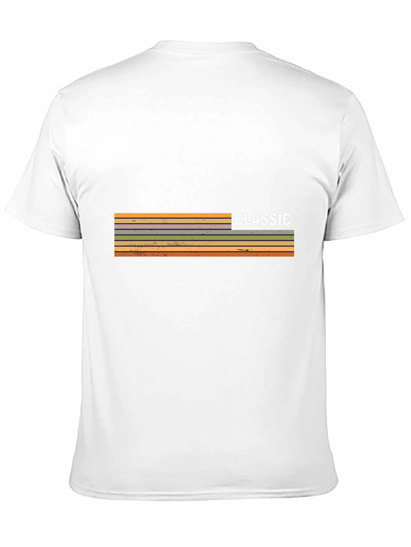 Retro Classic Striped Graphic Tee - Mens Short Sleeve