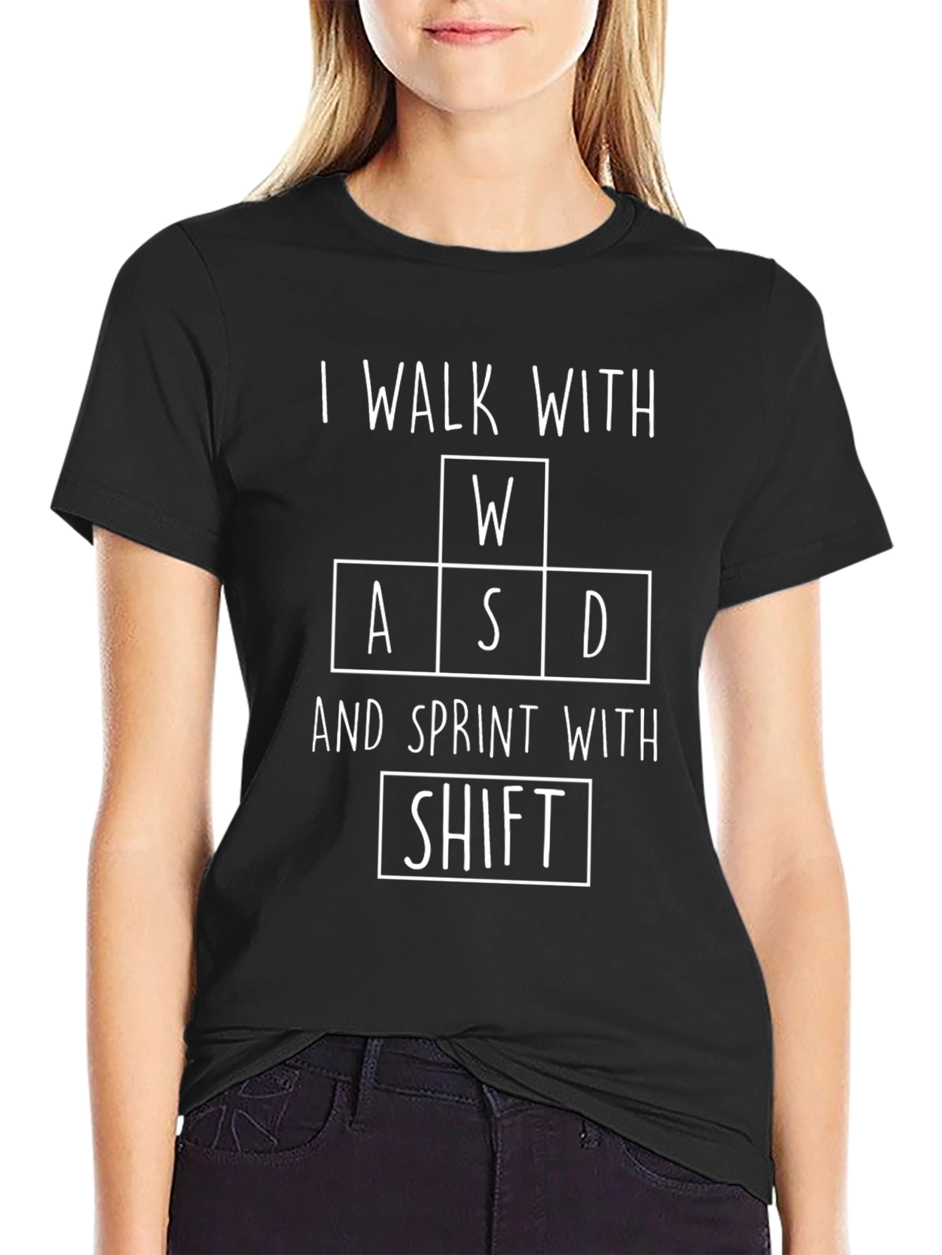 Gamer T-Shirt - I Walk With WASD Sprint With Shift