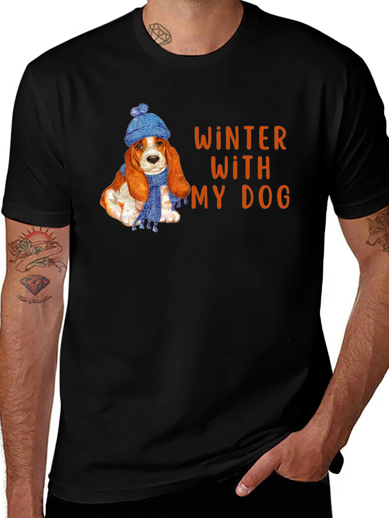 Winter With My Dog T-Shirt Cute Puppy Tee