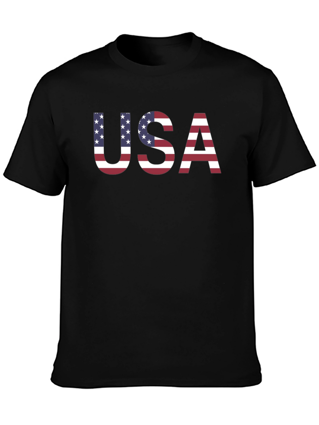 USA Flag Graphic Print Crew Neck T-Shirt