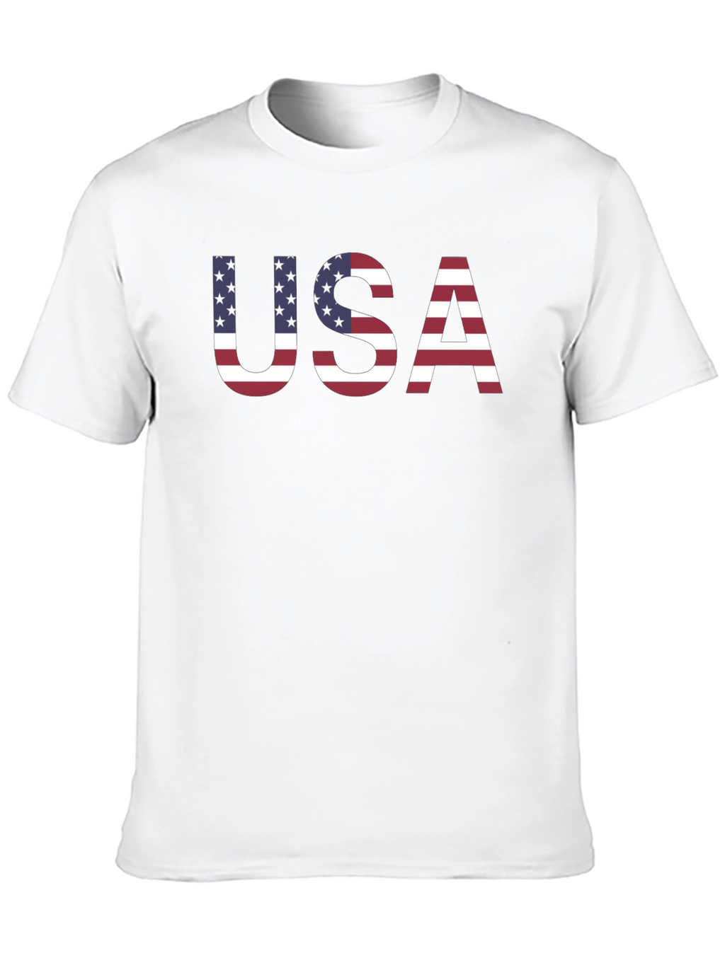 USA Flag Graphic Print Crew Neck T-Shirt