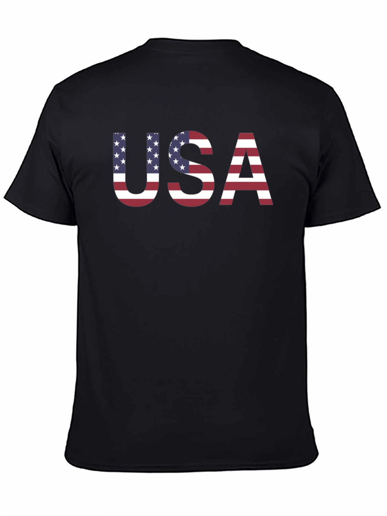 USA Flag Graphic Print Crew Neck T-Shirt