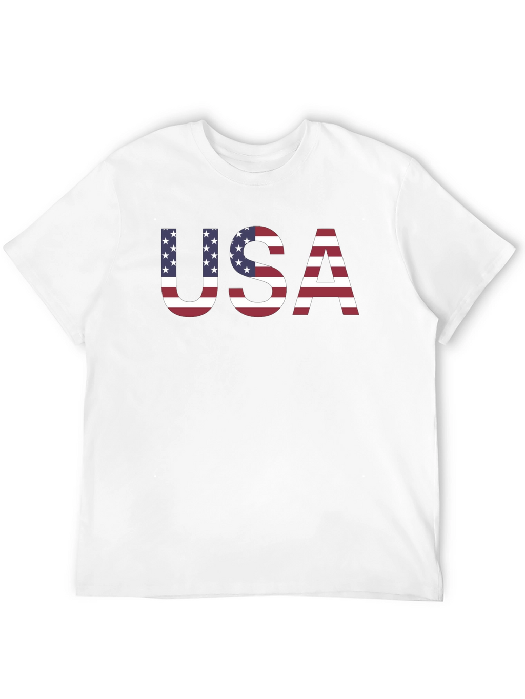 USA Flag Graphic Print Crew Neck T-Shirt