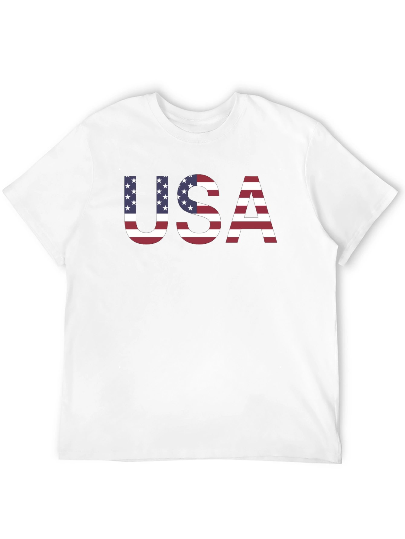 USA Flag Graphic Print Crew Neck T-Shirt