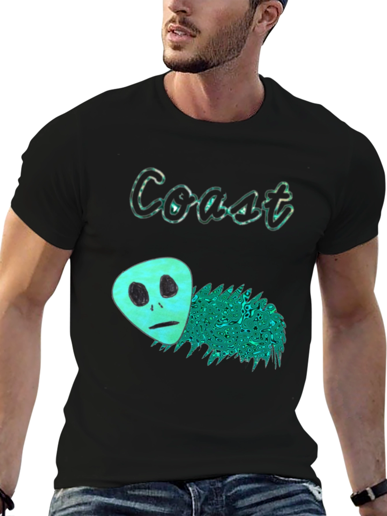 Coast Alien Graphic Black T-Shirt