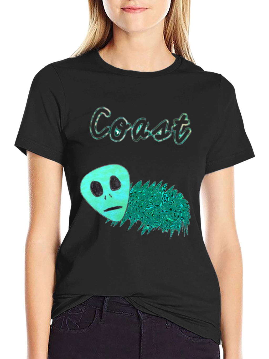 Coast Alien Graphic Black T-Shirt