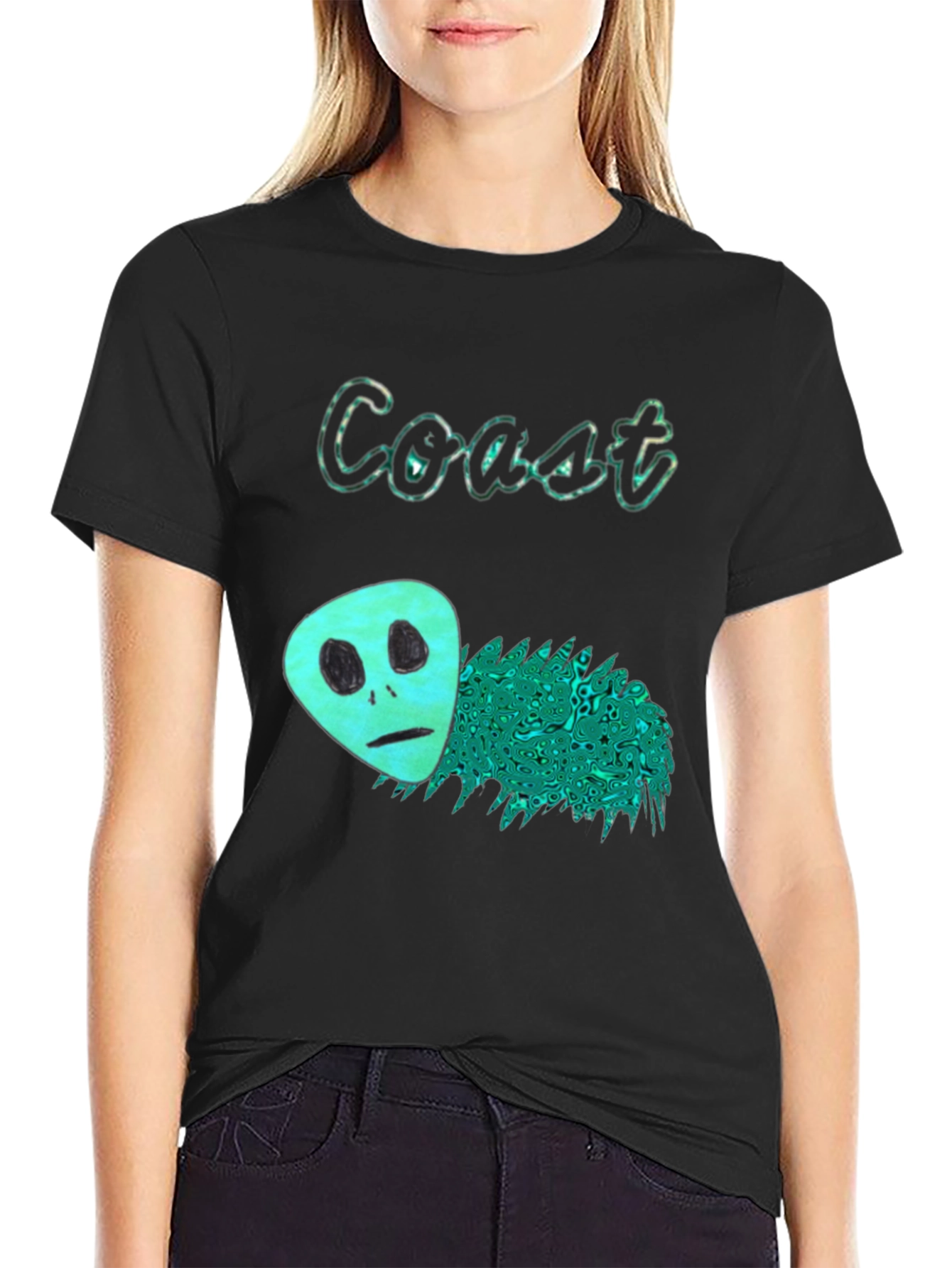 Coast Alien Graphic Black T-Shirt