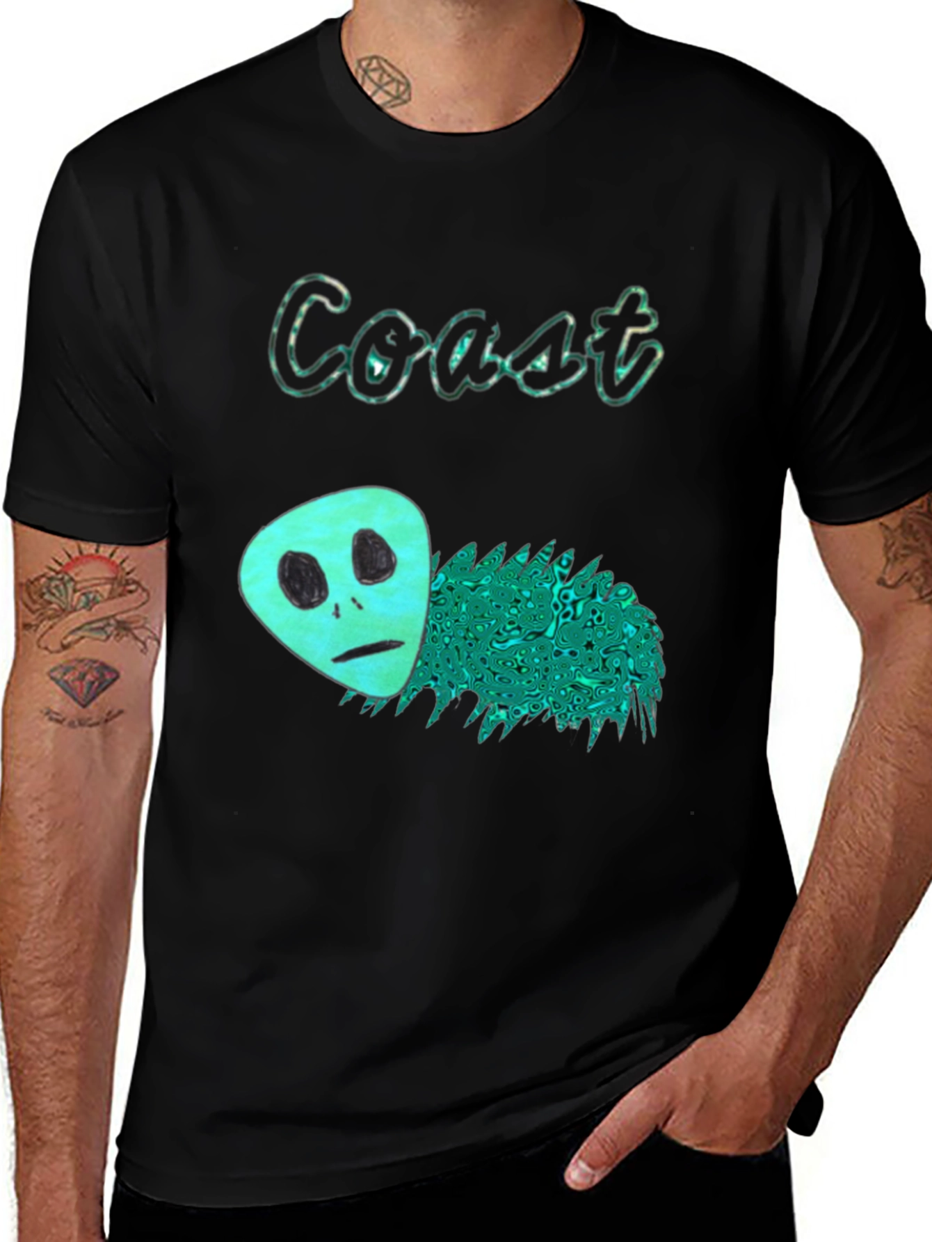 Coast Alien Graphic Black T-Shirt