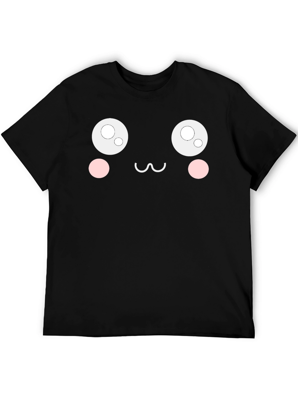 Cute Anime Face Black T-Shirt