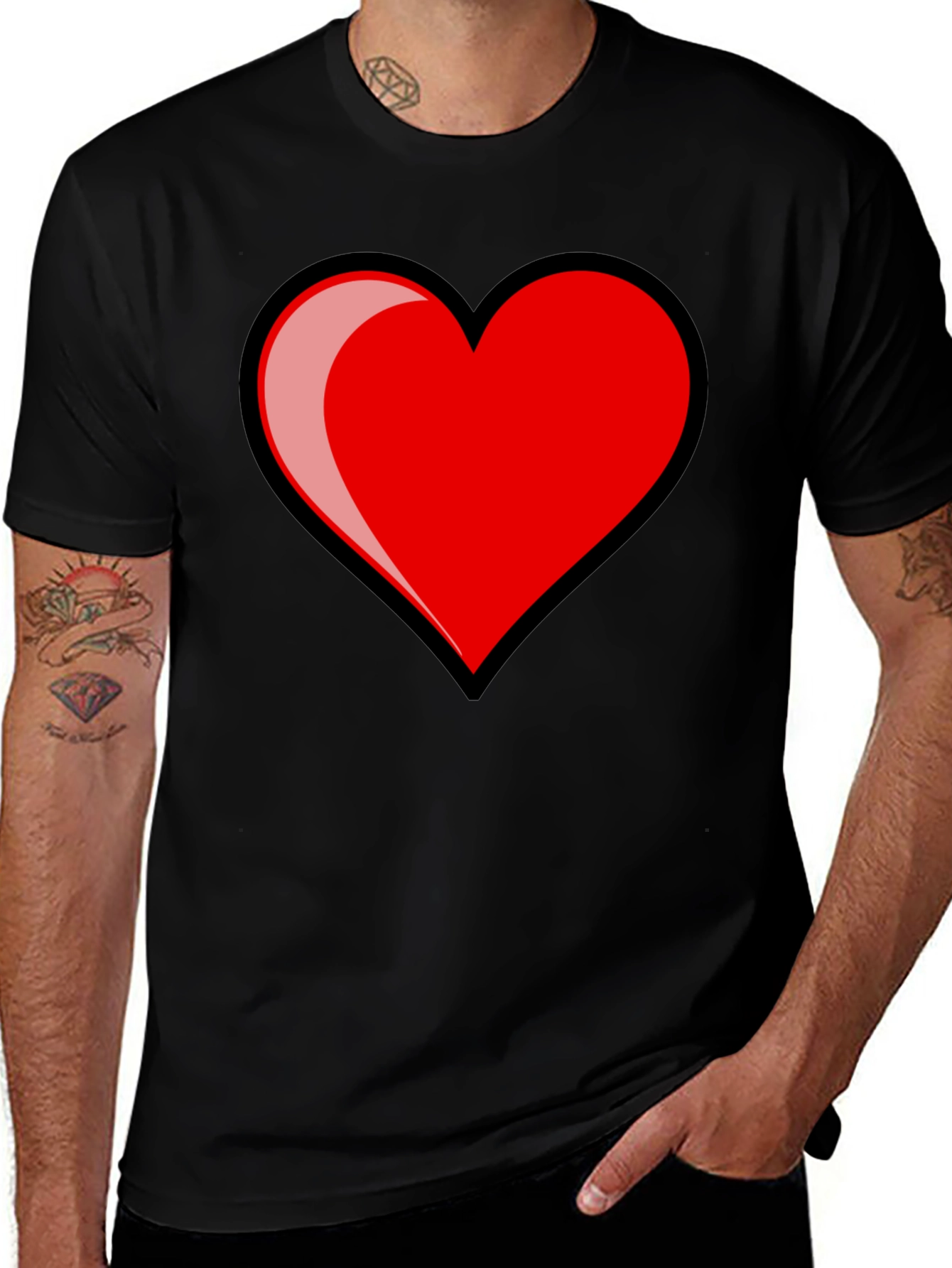 Heart Graphic Black T-Shirt